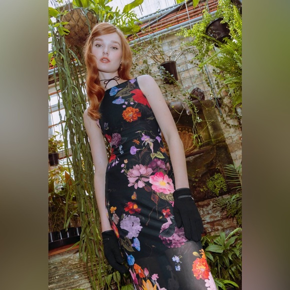 Nymph Garden Sheer Column Maxi Dress, Blackmilk size medium - Picture 4 of 11